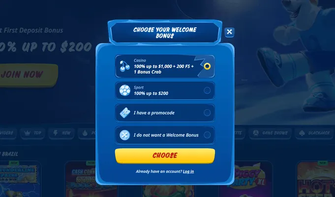 SGCasino Registrierungsseite Screenshot