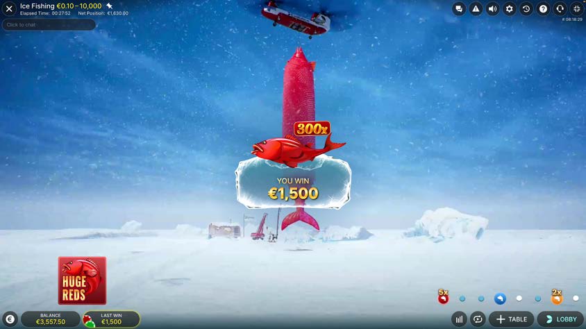 Ice Fishing Live Bonus Games Bonus — Evolution Gaming Slot-Mechanik