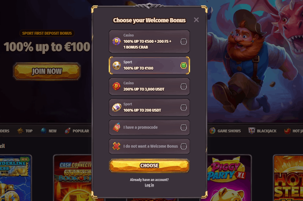 Schritt 2 — Casino-Konto registrieren